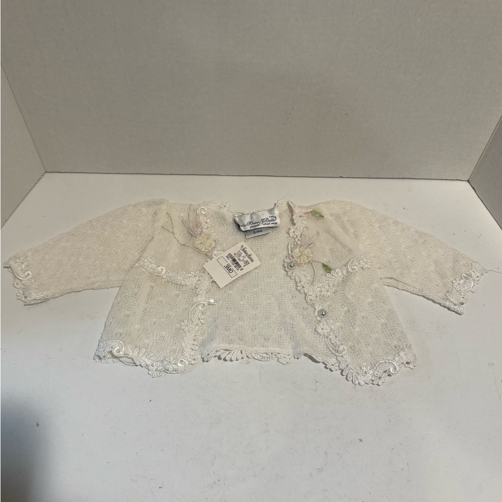 Neiman Marcus Cream Lace Cardigan